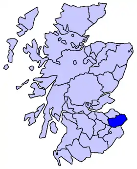 Carte d'Écosse, où est localisé le Berwickshire