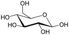 Glucose (forme β-D), avant oxydation.