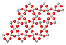 macromolécule[SiO2]n(silice cristallisée, tridimensionnelle - ici : quartz β)