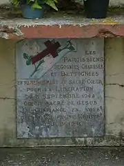 Plaque commémorative de la paroisse, chapelle du Calvaire.