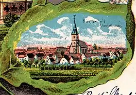 Vue de l'église en 1904