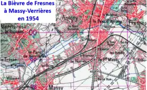 Bièvre en 1954 de Massy et Verrières à Fresnes.