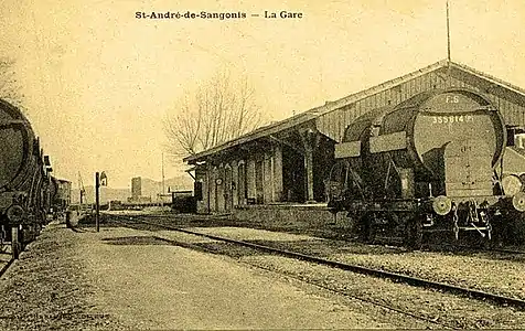 Bi-foudre en gare de Saint-André-de-Sangonis.