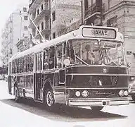 Ancien trolleybus Biamax F600 de 1962.