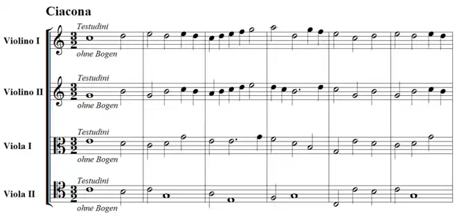 Partition de Heinrich Biber pour chant et cordes