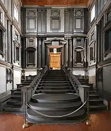 L'escalier monumental de la bibliothèque Laurentienne (1524-1571), Florence.