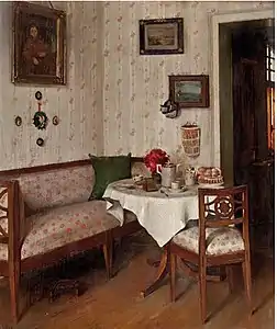 Chambre décorée dans le style Biedermeier