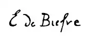 signature d'Édouard De Bièfve