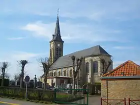 Vue de l'église Saint-Géry de Bierne