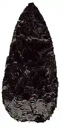 Biface en obsidienne de la culture Clovis(États-Unis)