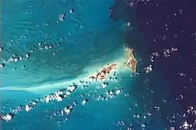 Great et Little Ambergris Cay vues de l'ISS