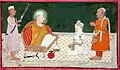 L'empereur Moghol Akbar rendant hommage au saint Sufi : Sheikh Salim Chishti. Bikaner, fin XVIIIe - début XIXe