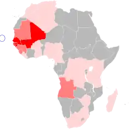 Carte colorée de l'Afrique