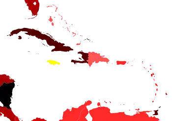 Carte colorée des Caraïbes