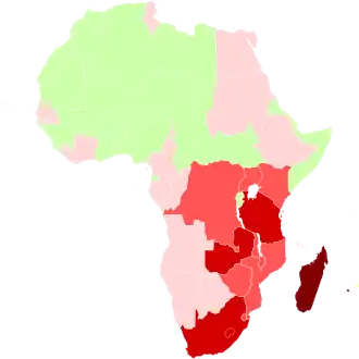 Carte colorée de l'Afrique