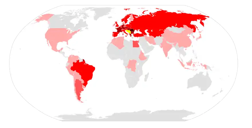 Carte mondiale colorée