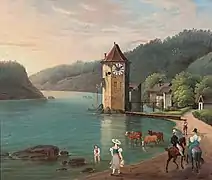 Carl Ludwig Hofmeister, Le château de Woerth près la chute de Rhin, 1834.