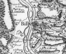 Billy sur la carte de Cassini