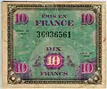 Billet de 10 anciens francs français type 1944 complémentaires (recto)