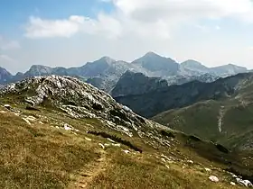 Le mont Bioč et son pic principal, le Veliki Vitao, au centre