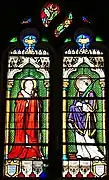 Vitrail représentant saint Charles Borromée (à gauche) et saint Étienne.