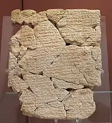 Tablette rapportant des oracles sur le vol et l'apparence des oiseaux, Ur, période paléo-babylonienne (v. 1900-1700 av. J.-C.). British Museum.