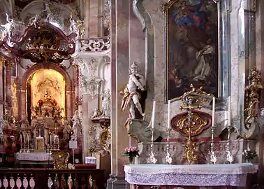 Wallfahrtskirche Birnau avec putto (au centre) à Überlingen, Germany