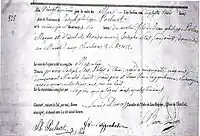 Acte de naissance de Joseph Poelaert, né à Bruxelles , 8e Section, Marché aux Charbons, n° 1028 où aucune plaque ne rappelle sa naissance.