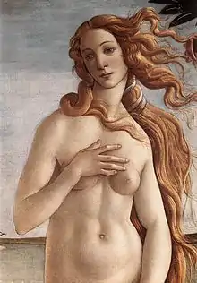 La Naissance de Vénus, Botticelli (détail), 1485