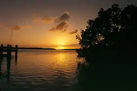 Coucher de soleil dans le parc national de Biscayne à Adams Key