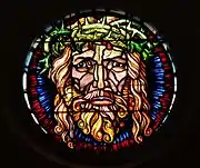 Verrière XXe "Christ Pantocrator" (Joseph Ehrismann 1880-1937)