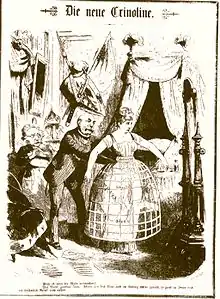 „Die neue Crinoline“, Caricature de l'édition du 13 mars 1885