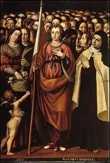 Sainte Ursule, sainte Rosalie, sainte Thérèse d'Avila et les onze mille vierges.