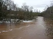 La cascade du Blâme en période de crues du Blâme et de l'Auvézère.