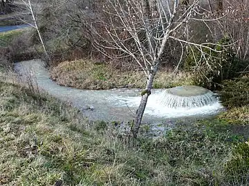 La source du Blâme au Puits de Bontemps, après une période de pluies intenses (janvier 2009).