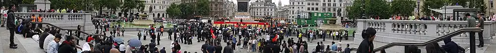 Commémoration à Trafalgar square à Londres.