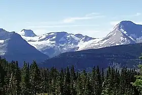 Glaciers Blackfoot (gauche) et Jackson (droite)