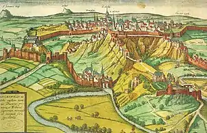 Georg Braun, Franz Hogenberg : Luxembourg-ville (1598)