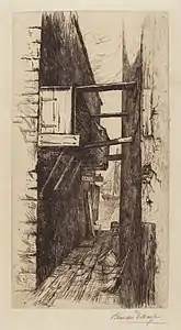 Sans titre, ruelle avec vue sur un port (c. 1885, National Gallery of Art).