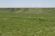 Escarpement délimitant la bordure est de la Llano Estacado près de la bouche du Blanco Canyon