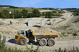 Chantier de construction d'un pont à Blanzac en septembre 2013.