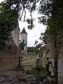 Vestiges de la tour ronde et l'escalier à vis.