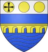 Le blason de l'ancien village de Devant-les-Ponts figurant vraisemblablement le pont des Morts.