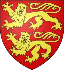 Léopard Langue : toujours De gueules aux deux léopards d’or, armés et lampassés d’azur (duché de Normandie)