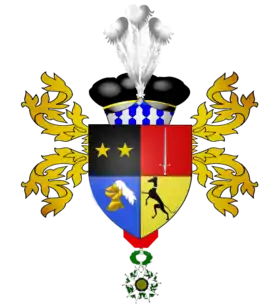 Armoiries de Jean-Baptiste Arnaud avec la croix de l'ordre de la Légion d'honneur (héraldique napoléonienne)