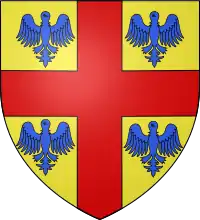 Blason de MONTMORENCY ancien : D'or à la croix de gueules cantonnée de quatre alérions d'azur.