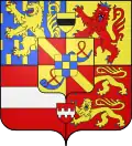 Armes alternative parfois utilisées par Frédéric-Henri, Guillaume II et Guillaume III, princes d'Orange, indiquant le comté de Moers en haut au centre plutôt que de Veere.