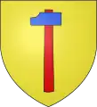 Blason de Spechbach-le-Haut : D'or au marteau d'azur, la panne à dextre, emmanché de gueules, posé en pal.