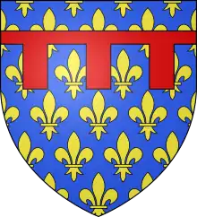 Blason des comtes d'Anjou capétiens (Foulque Nerra et son fils Geoffroy Martel n'avaient pas de blason, cela n'existait pas encore)