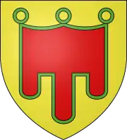 Fig.11 : Armes des comtes d'Auvergne : d'or au gonfanon de gueules frangé de sinople.